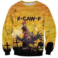 Personalized Funny Halloween Zombie Chicken Sweatshirt F’Caw Scary Poultry - Wonder Print Shop