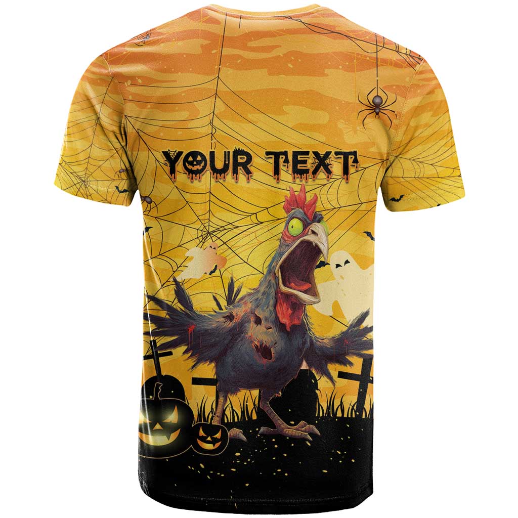 Personalized Funny Halloween Zombie Chicken T Shirt F’Caw Scary Poultry - Wonder Print Shop