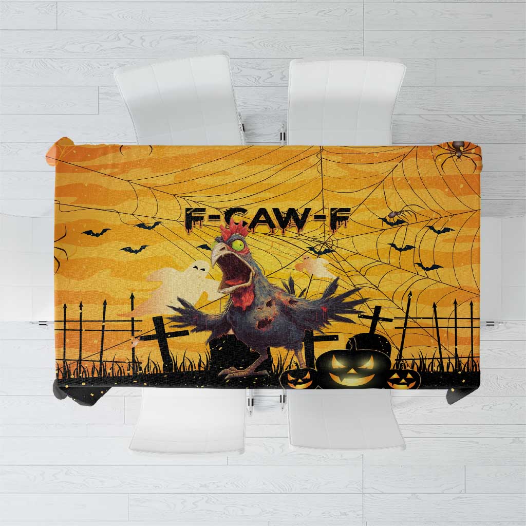 Funny Halloween Zombie Chicken Tablecloth F’Caw Scary Poultry - Wonder Print Shop