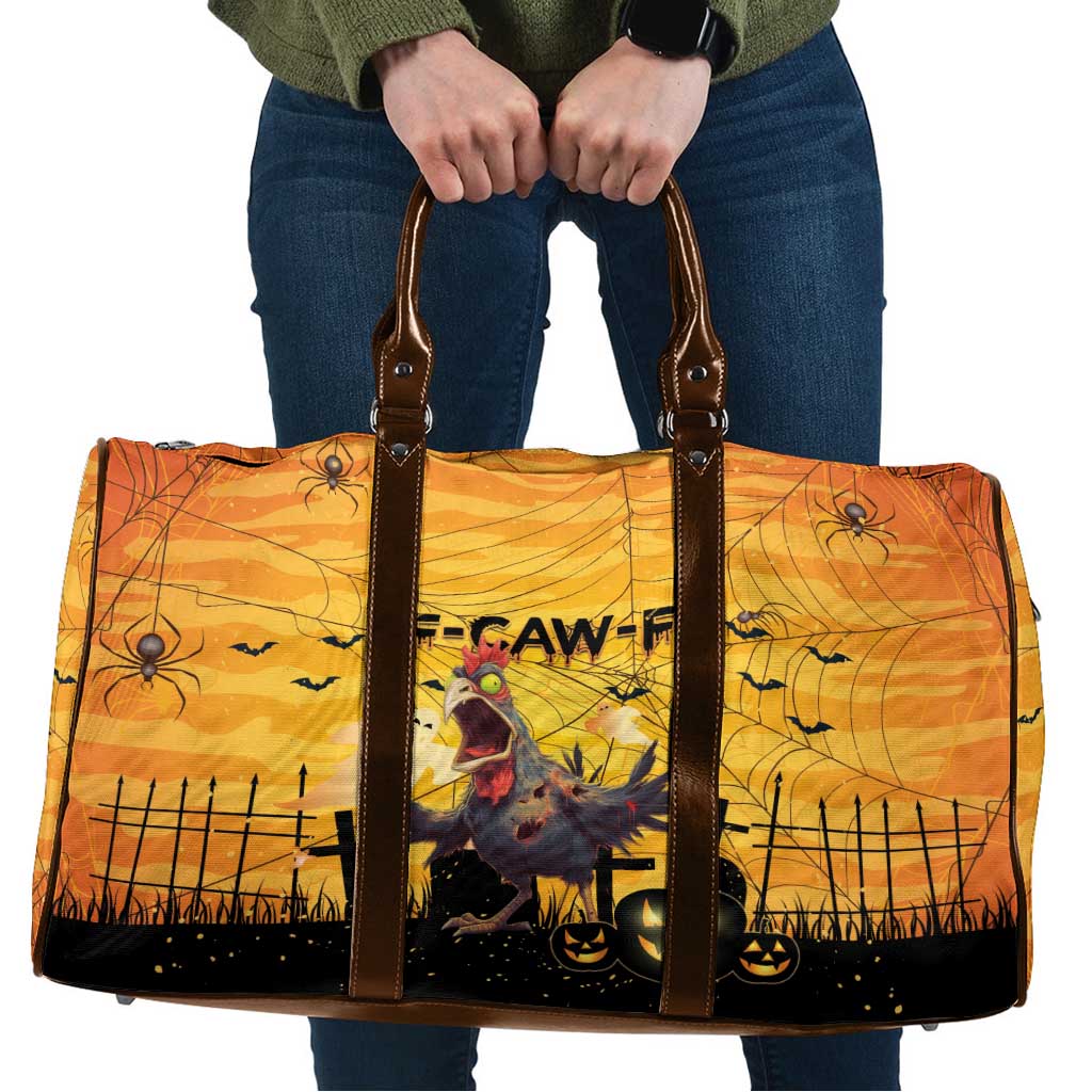 Funny Halloween Zombie Chicken Travel Bag F’Caw Scary Poultry - Wonder Print Shop