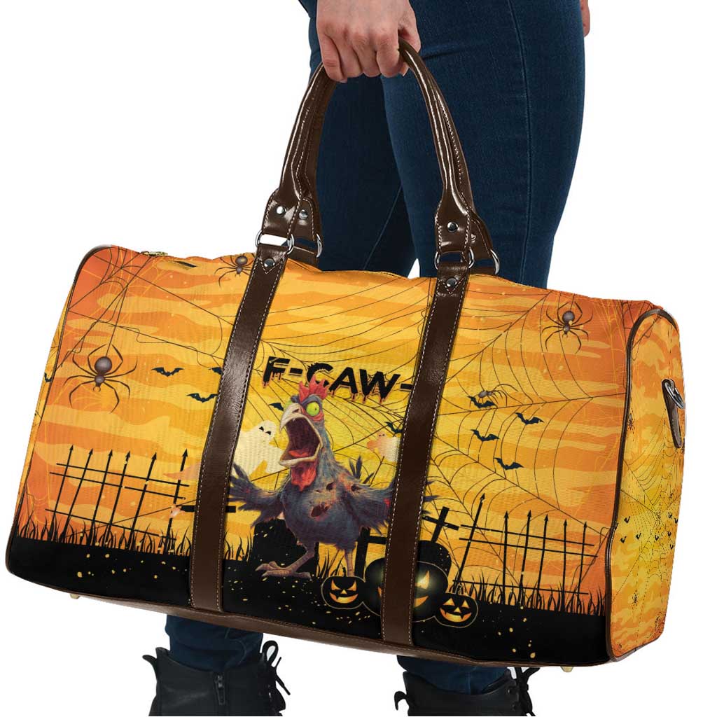 Funny Halloween Zombie Chicken Travel Bag F’Caw Scary Poultry - Wonder Print Shop