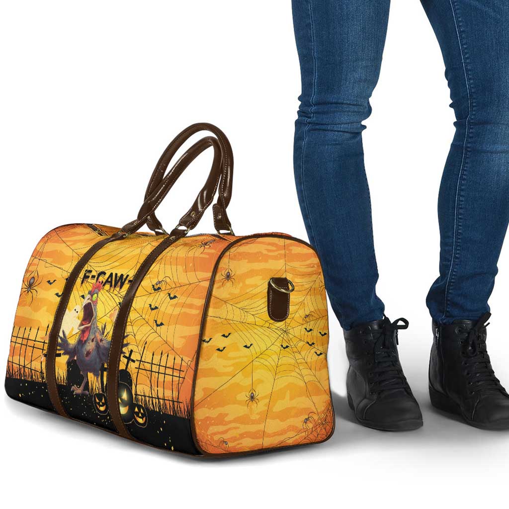 Funny Halloween Zombie Chicken Travel Bag F’Caw Scary Poultry - Wonder Print Shop