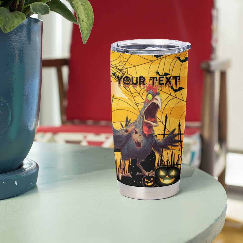 Personalized Funny Halloween Zombie Chicken Tumbler Cup F’Caw Scary Poultry - Wonder Print Shop
