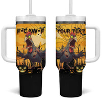Personalized Funny Halloween Zombie Chicken Tumbler With Handle F’Caw Scary Poultry - Wonder Print Shop