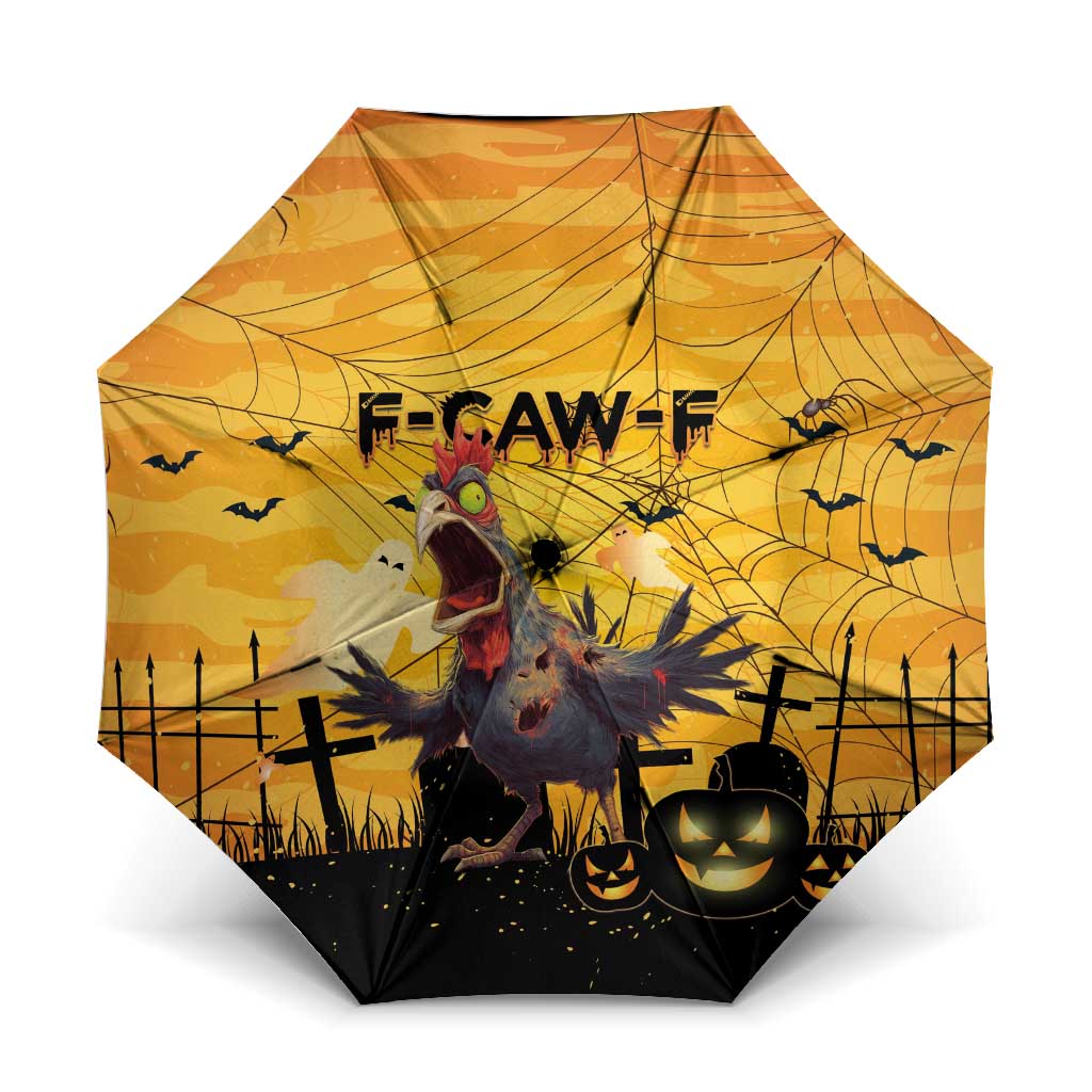 Funny Halloween Zombie Chicken Umbrella F’Caw Scary Poultry - Wonder Print Shop
