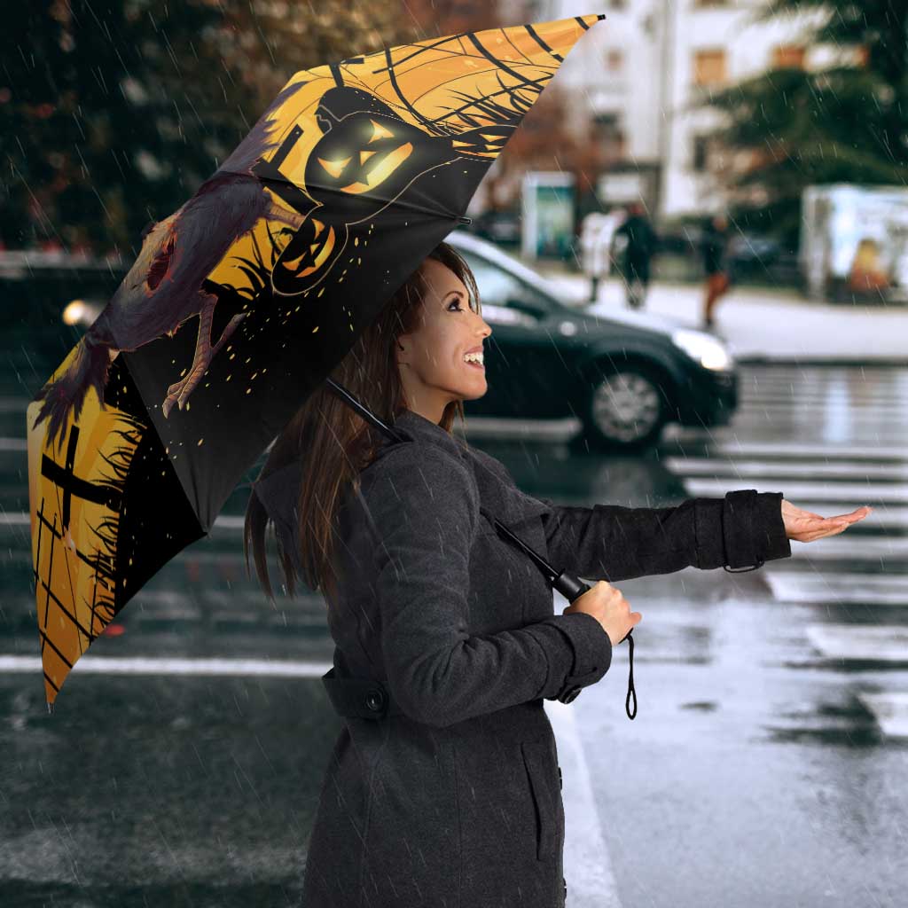 Funny Halloween Zombie Chicken Umbrella F’Caw Scary Poultry - Wonder Print Shop