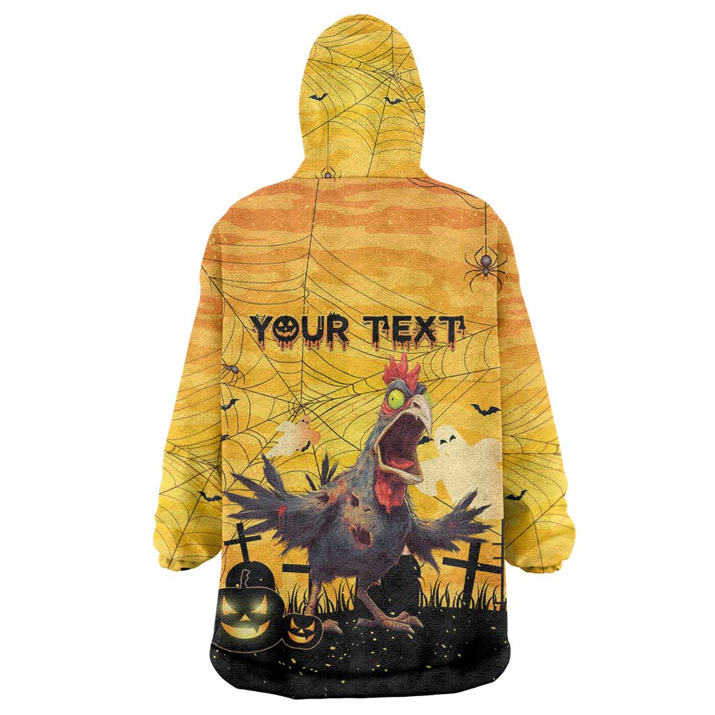 Personalized Funny Halloween Zombie Chicken Wearable Blanket Hoodie F’Caw Scary Poultry - Wonder Print Shop