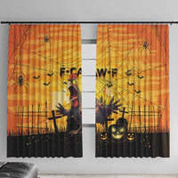 Funny Halloween Zombie Chicken Window Curtain F’Caw Scary Poultry - Wonder Print Shop