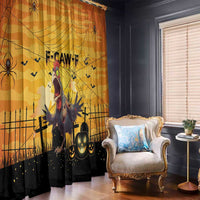 Funny Halloween Zombie Chicken Window Curtain F’Caw Scary Poultry - Wonder Print Shop