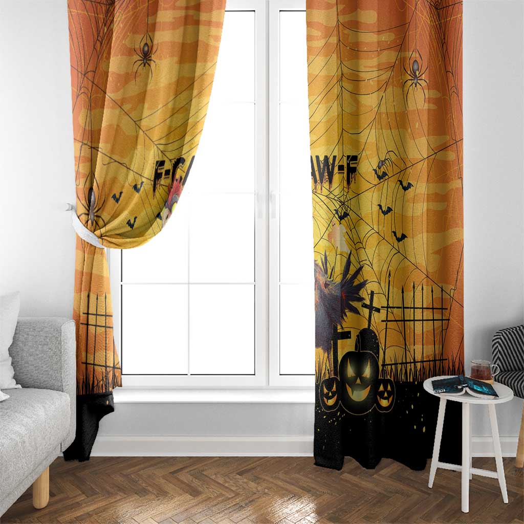Funny Halloween Zombie Chicken Window Curtain F’Caw Scary Poultry - Wonder Print Shop