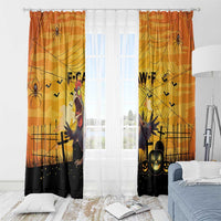 Funny Halloween Zombie Chicken Window Curtain F’Caw Scary Poultry - Wonder Print Shop