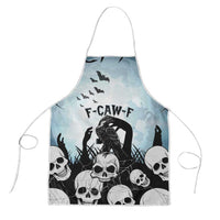 Funny Halloween F’Caw Raven Apron Black Bird Crow With Skulls - Wonder Print Shop