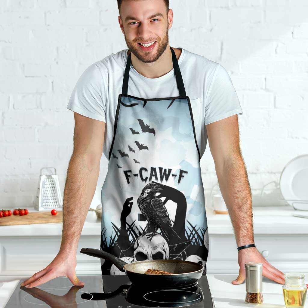 Funny Halloween F’Caw Raven Apron Black Bird Crow With Skulls - Wonder Print Shop