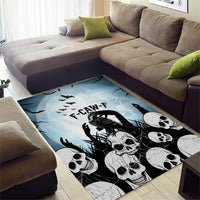 Funny Halloween F’Caw Raven Area Rug Black Bird Crow With Skulls - Wonder Print Shop