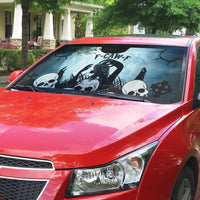 Funny Halloween F’Caw Raven Auto Sun Shade Black Bird Crow With Skulls - Wonder Print Shop