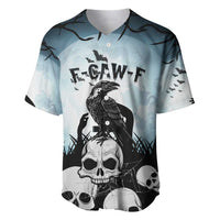 Personalized Funny Halloween F’Caw Raven Baseball Jersey Black Bird Crow With Skulls - Wonder Print Shop