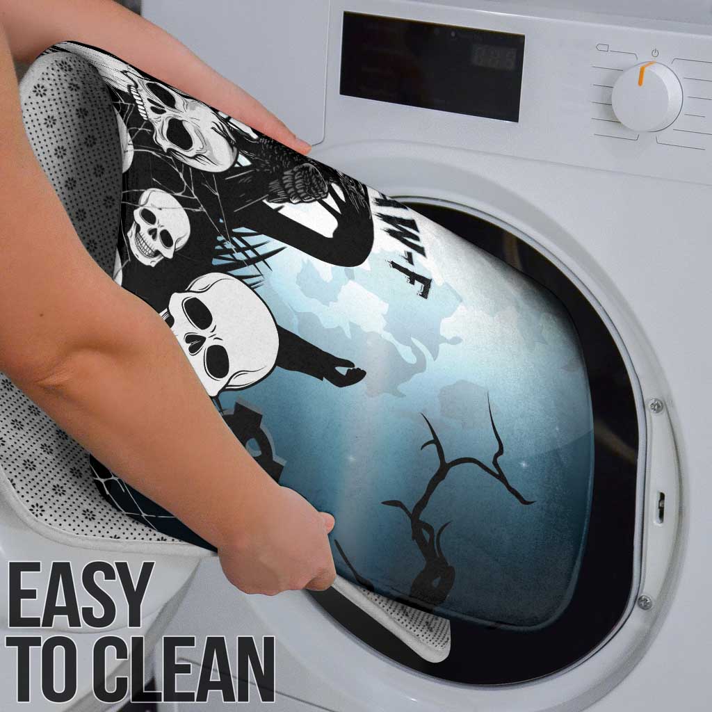 Funny Halloween F’Caw Raven Bathroom Set Black Bird Crow With Skulls - Wonder Print Shop