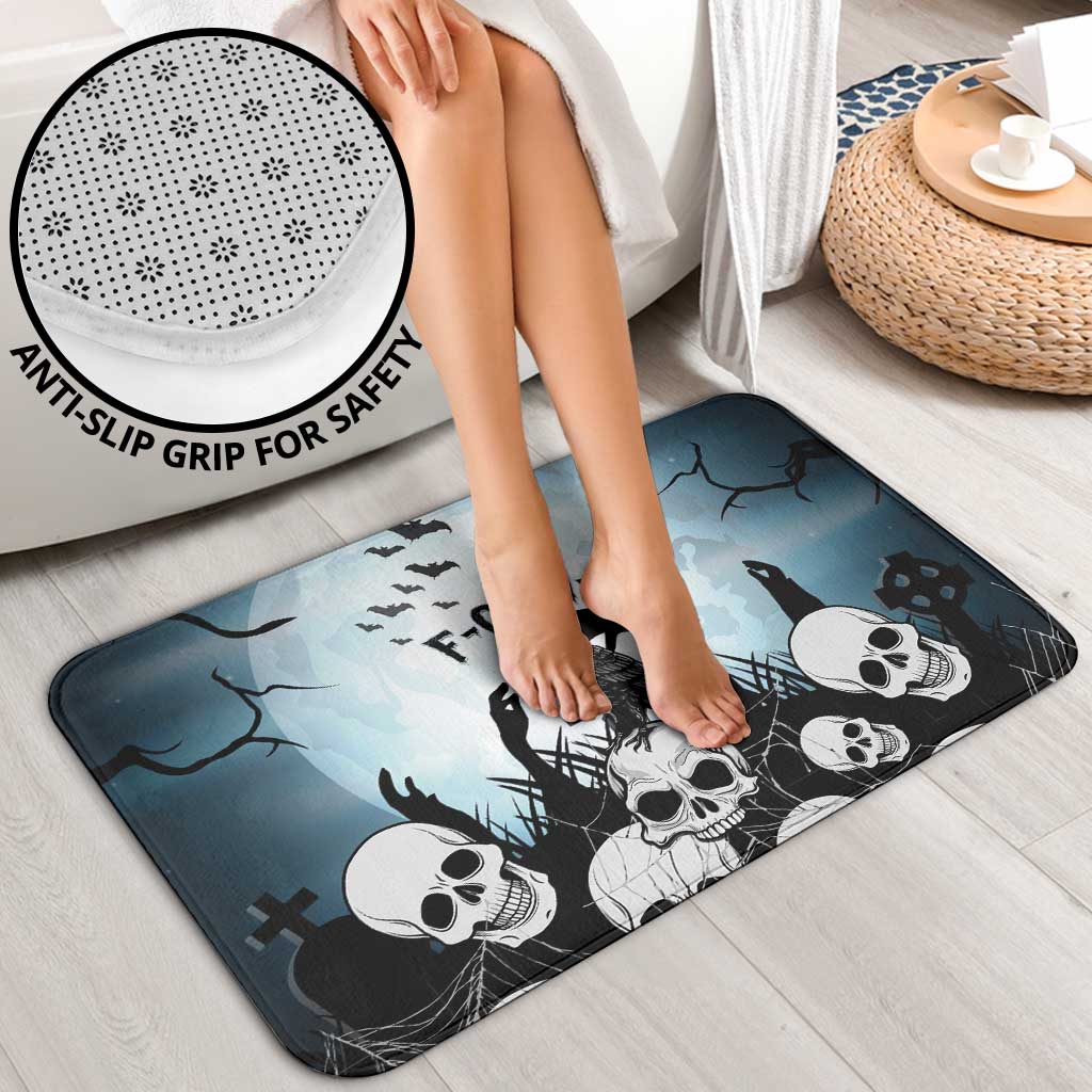 Funny Halloween F’Caw Raven Bathroom Set Black Bird Crow With Skulls - Wonder Print Shop