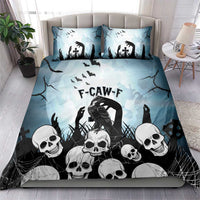 Funny Halloween F’Caw Raven Bedding Set Black Bird Crow With Skulls - Wonder Print Shop