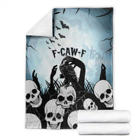 Funny Halloween F’Caw Raven Blanket Black Bird Crow With Skulls - Wonder Print Shop