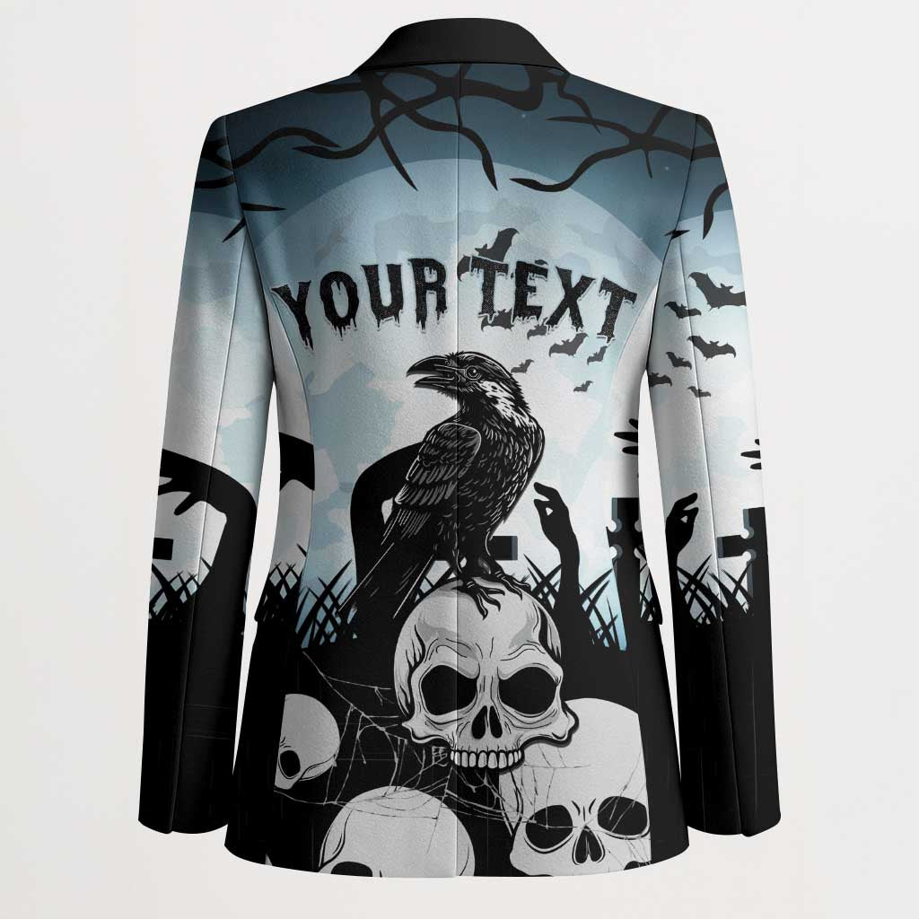 Personalized Funny Halloween F’Caw Raven Blazer Black Bird Crow With Skulls - Wonder Print Shop