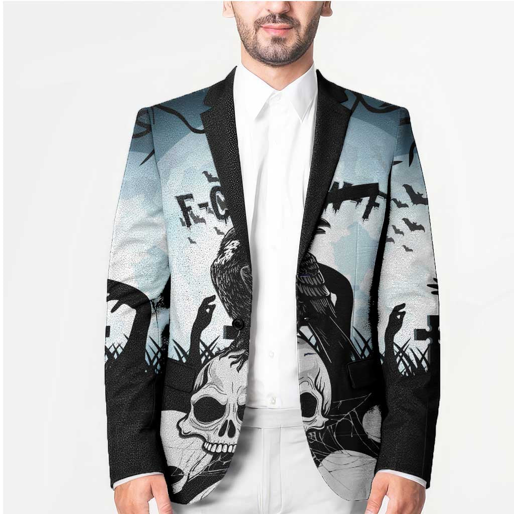Personalized Funny Halloween F’Caw Raven Blazer Black Bird Crow With Skulls - Wonder Print Shop