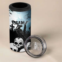 Personalized Funny Halloween F’Caw Raven 4 in 1 Can Cooler Tumbler Black Bird Crow With Skulls - Wonder Print Shop