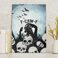 Funny Halloween F’Caw Raven Canvas Wall Art Black Bird Crow With Skulls - Wonder Print Shop