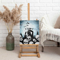 Funny Halloween F’Caw Raven Canvas Wall Art Black Bird Crow With Skulls - Wonder Print Shop