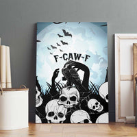 Funny Halloween F’Caw Raven Canvas Wall Art Black Bird Crow With Skulls - Wonder Print Shop