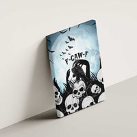 Funny Halloween F’Caw Raven Canvas Wall Art Black Bird Crow With Skulls - Wonder Print Shop