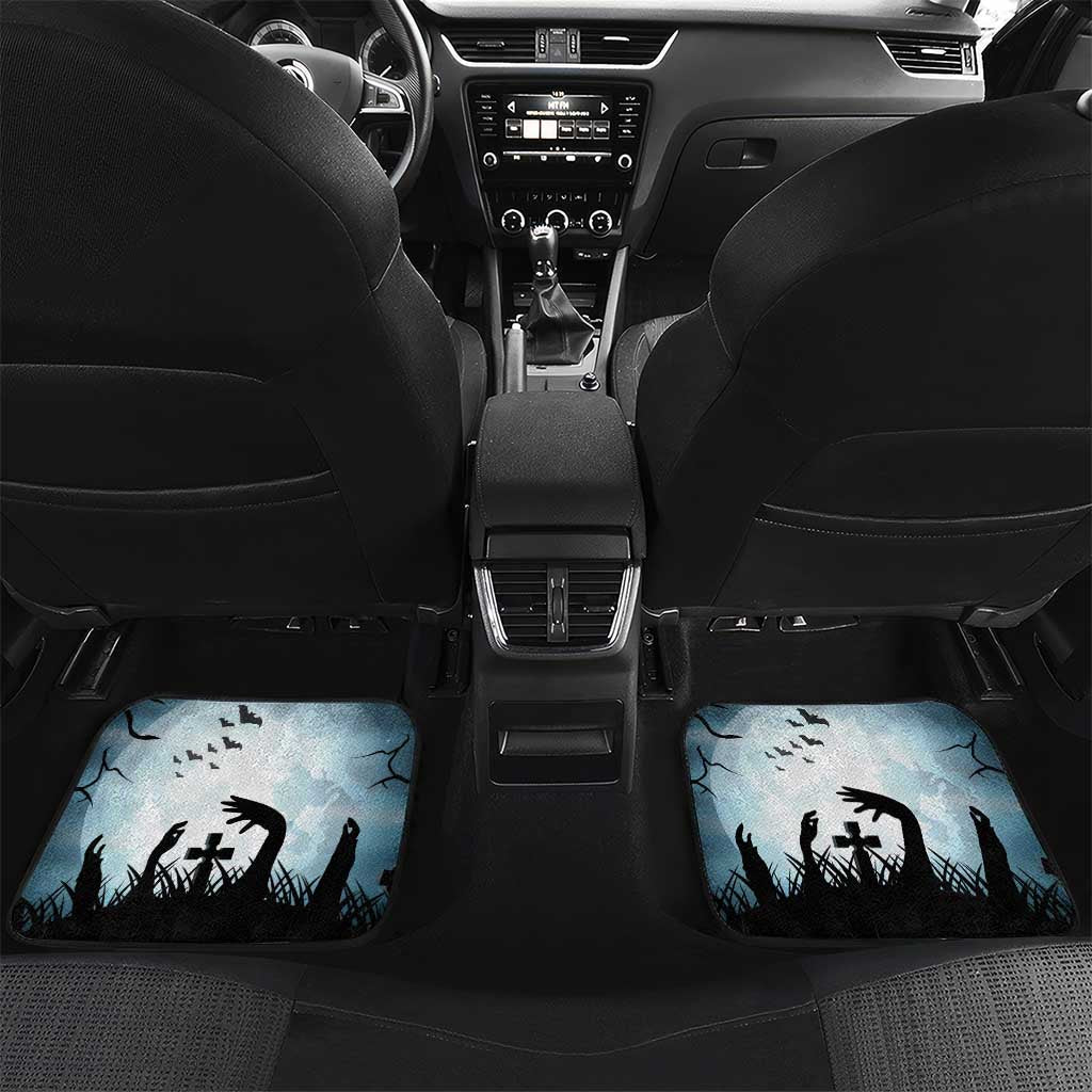 Personalized Funny Halloween F’Caw Raven Car Mats Black Bird Crow With Skulls - Wonder Print Shop