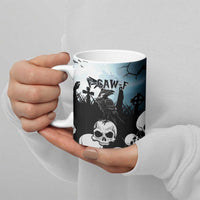 Personalized Funny Halloween F’Caw Raven Ceramic Mug Black Bird Crow With Skulls - Wonder Print Shop