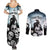 Personalized Funny Halloween F’Caw Raven Couples Matching Summer Maxi Dress and Long Sleeve Button Shirt Black Bird Crow With Skulls - Wonder Print Shop