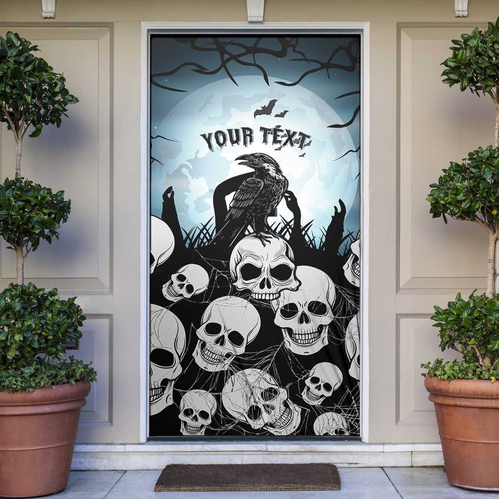 Personalized Funny Halloween F’Caw Raven Door Cover Black Bird Crow With Skulls - Wonder Print Shop