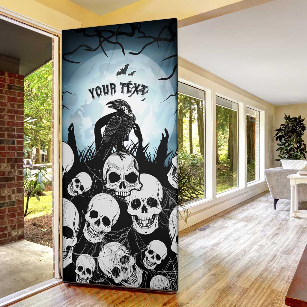 Personalized Funny Halloween F’Caw Raven Door Cover Black Bird Crow With Skulls - Wonder Print Shop