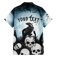 Personalized Funny Halloween F’Caw Raven Family Matching Long Sleeve Bodycon Dress and Hawaiian Shirt Black Bird Crow With Skulls - Wonder Print Shop
