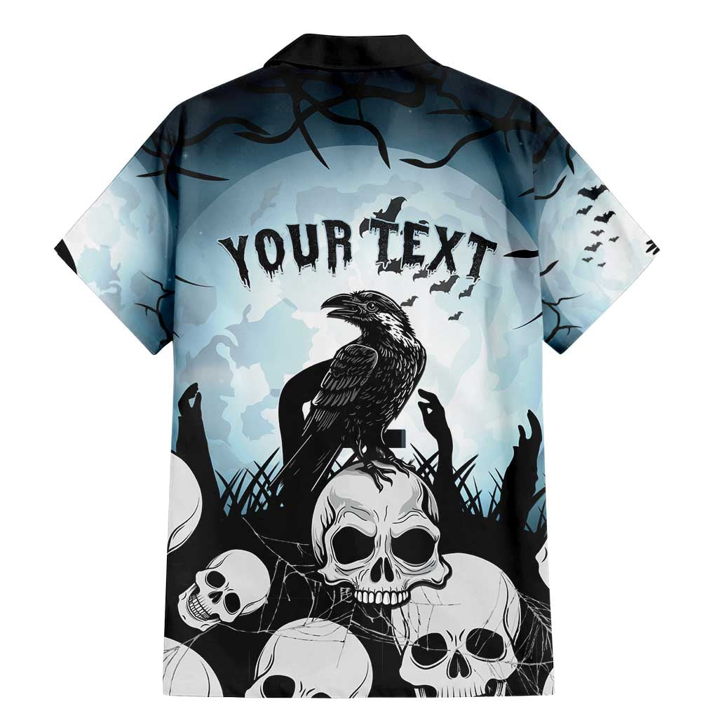 Personalized Funny Halloween F’Caw Raven Family Matching Mermaid Dress and Hawaiian Shirt Black Bird Crow With Skulls - Wonder Print Shop