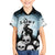 Personalized Funny Halloween F’Caw Raven Family Matching Off The Shoulder Long Sleeve Dress and Hawaiian Shirt Black Bird Crow With Skulls - Wonder Print Shop