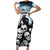 Personalized Funny Halloween F’Caw Raven Family Matching Short Sleeve Bodycon Dress and Hawaiian Shirt Black Bird Crow With Skulls - Wonder Print Shop