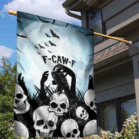 Funny Halloween F’Caw Raven Garden Flag Black Bird Crow With Skulls - Wonder Print Shop