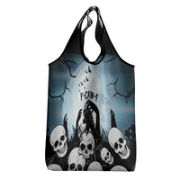 Funny Halloween F’Caw Raven Grocery Bag Black Bird Crow With Skulls - Wonder Print Shop