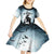 Personalized Funny Halloween F’Caw Raven Kid Short Sleeve Dress Black Bird Crow With Skulls - Wonder Print Shop
