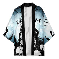 Personalized Funny Halloween F’Caw Raven Kimono Black Bird Crow With Skulls - Wonder Print Shop