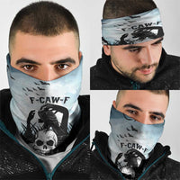 Funny Halloween F’Caw Raven Neck Gaiter Black Bird Crow With Skulls - Wonder Print Shop