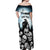 Personalized Funny Halloween F’Caw Raven Off Shoulder Maxi Dress Black Bird Crow With Skulls - Wonder Print Shop