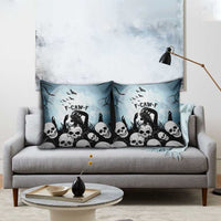 Funny Halloween F’Caw Raven Pillow Cover Black Bird Crow With Skulls - Wonder Print Shop