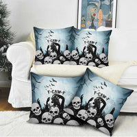 Funny Halloween F’Caw Raven Pillow Cover Black Bird Crow With Skulls - Wonder Print Shop