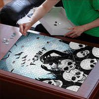 Funny Halloween F’Caw Raven Puzzle Black Bird Crow With Skulls - Wonder Print Shop