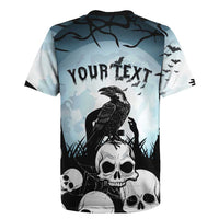 Personalized Funny Halloween F’Caw Raven Rugby Jersey Black Bird Crow With Skulls - Wonder Print Shop
